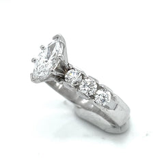 14kt White Gold Diamond Engagement Ring- Size 5.75
