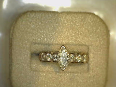 14kt White Gold Diamond Engagement Ring- Size 5.75