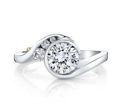 14 Karat White Gold Diamond Engagment Ring