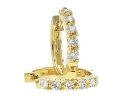 14 Karat Yellow Gold Diamond Earrings