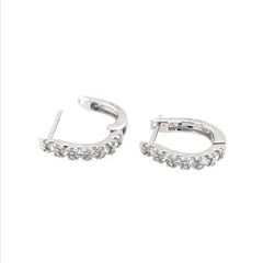 14kt White Gold Diamond Huggie Earrings