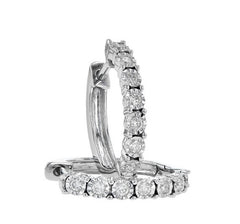 14 Karat White Gold 0.25 Carat Diamond Huggie Earrings