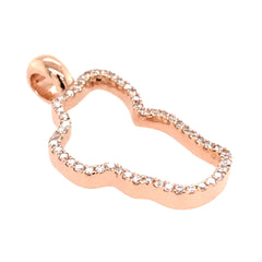 14 Karat Rose Gold Diamond Lake Tahoe Outline Pendant
