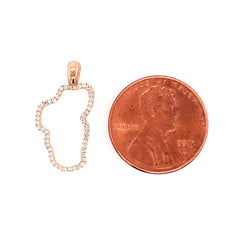 14 Karat Rose Gold Diamond Lake Tahoe Outline Pendant