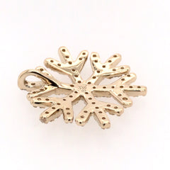 14 Karat Yellow Gold Diamond Snowflake Pendant
