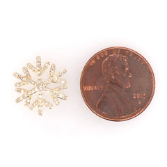 14 Karat Yellow Gold Diamond Snowflake Pendant