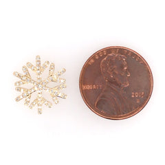 14 Karat Yellow Gold Diamond Snowflake Pendant