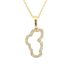 Small 14KYG Lake Tahoe Diamond Outline Pendant