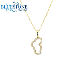 Small 14KYG Lake Tahoe Diamond Outline Pendant
