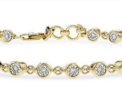 14kt Yellow Gold Diamond Bracelet- 7"