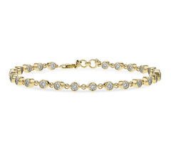 14kt Yellow Gold Diamond Bracelet- 7"