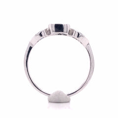 14KWG Ring w/ Swiss & London Blue Topaz - size 7.5