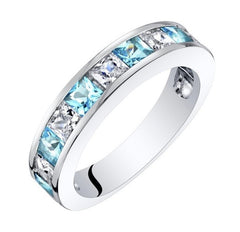 Sterling Silver Topaz and CZ Ring- size 6