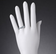Sterling Silver Topaz and CZ Ring- size 6