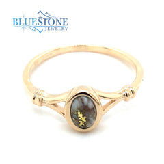 14 Karat Yellow Gold Ring w/ Gold Quartz- Ring size 6