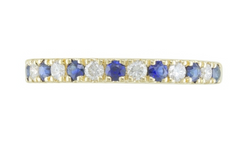 14K Yellow Gold Sapphire And Diamond Ring - 6.5