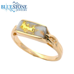 14K Yellow Gold Ring w/ Gold Quartz - Size 7.25