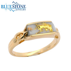 14K Yellow Gold Ring w/ Gold Quartz - Size 7.25