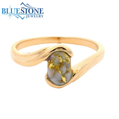 14 Karat Yellow Gold Quartz Ring- Size 6