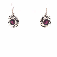 Sterling Silver Earrings with Garnets