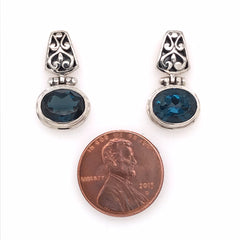 Silver London Blue Topazs Earrings