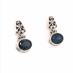 Silver London Blue Topazs Earrings