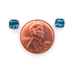 14 Karat White Gold Earrings with London Blue Topaz