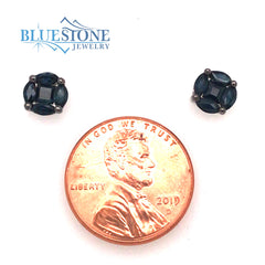 14 Karat White Gold Sapphire Stud Earrings