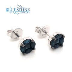 14 Karat White Gold Sapphire Stud Earrings