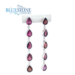 Sterling Silver Pink Tourmaline Earrings