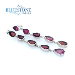 Sterling Silver Pink Tourmaline Earrings