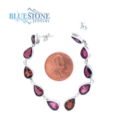 Sterling Silver Pink Tourmaline Earrings