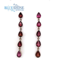 Sterling Silver Pink Tourmaline Earrings