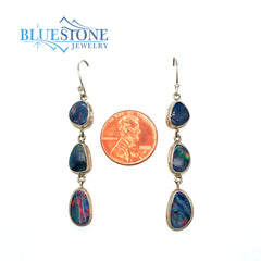 Sterling Silver Earrings with Australian Opals