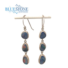Sterling Silver Earrings with Australian Opals