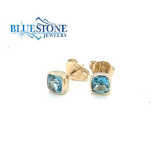 14kt Yellow Gold Earrings with Blue Topazes