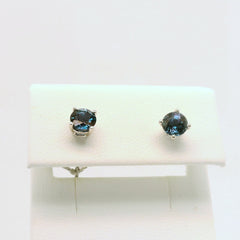 14K White Gold Created Alexandrite Stud Earrings