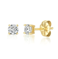 Gold Plated CZ Stud Earrings