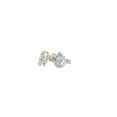 14KWG Bezel Set Stud Earrings w/ Pear Aquamarines