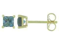 14KYG Stud Earrings w/ London Blue Topazes