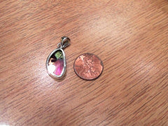 Lady's Extra Small Sterling Silver Pendant with Butterfly Wings Sunset