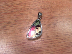 Lady's Small Sterling Silver Pendant with Butterfly Wings Sunset Moth