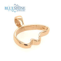 Medium 14 Karat Yellow Gold Bear Outline Pendant. Measures Approximate