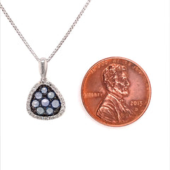 14KWG Pendant w/ Light Blue Sapphires & Diamonds