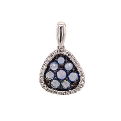 14KWG Pendant w/ Light Blue Sapphires & Diamonds
