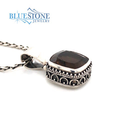 Medium Sterling Silver Pendant with One 3/4" x 3/4" Square Cushion Cut