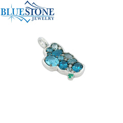 Medium 14KYG Lake Tahoe Pendant with Topaz & Diamonds & Emerald