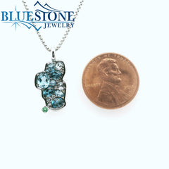 Medium 14KYG Lake Tahoe Pendant with Topaz & Diamonds & Emerald