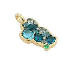 Medium 14KYG Lake Tahoe Pendant with Topaz & Diamonds