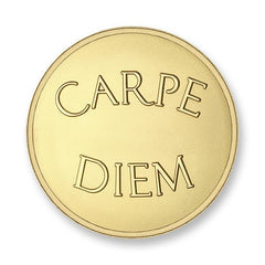 CARPE DIEM-LIVE THE LIFE GOLD PLATED COIN - for small pendants